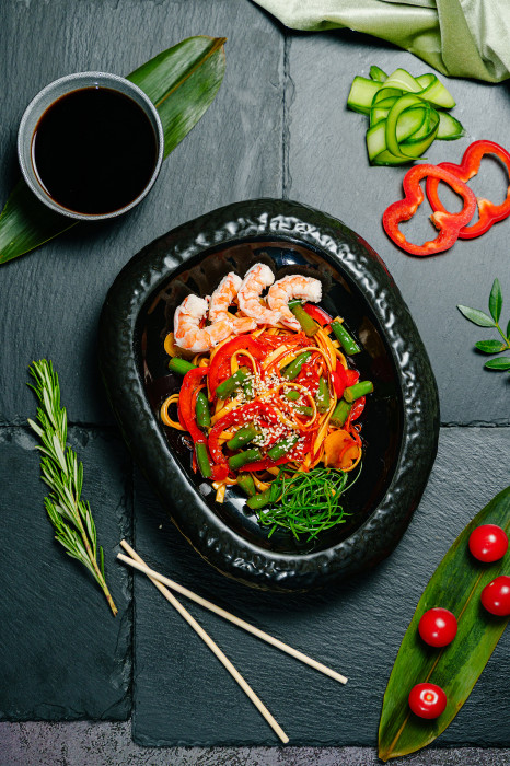 WOK-ЛАПША с креветками
