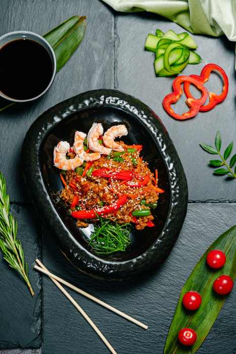 WOK-РИС с креветками